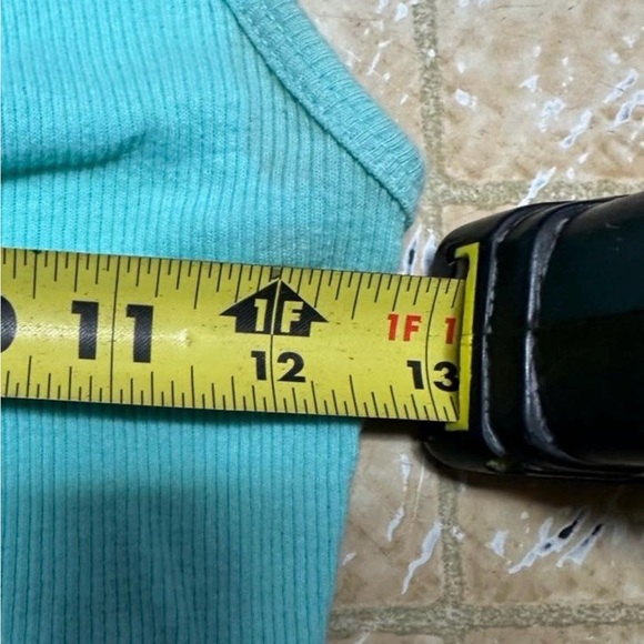 Y2K Fairy Beaded Tank Top Eyeshadow Ribbed Mint Green Lace Trim Cami Size M 00s - Picture 5 of 6